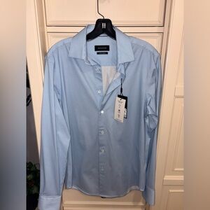 Bugatchi Men's Light Blue Patterned Dress Shirt 👔 NWT -Comes with Box.